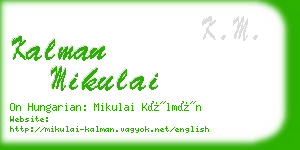 kalman mikulai business card